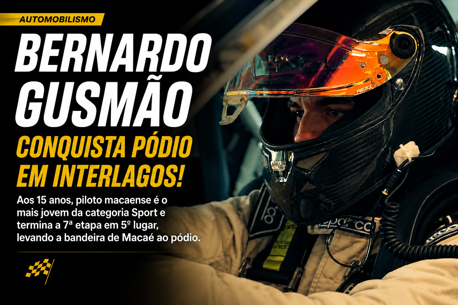 Macaé comemora pódio de jovem piloto em Interlagos