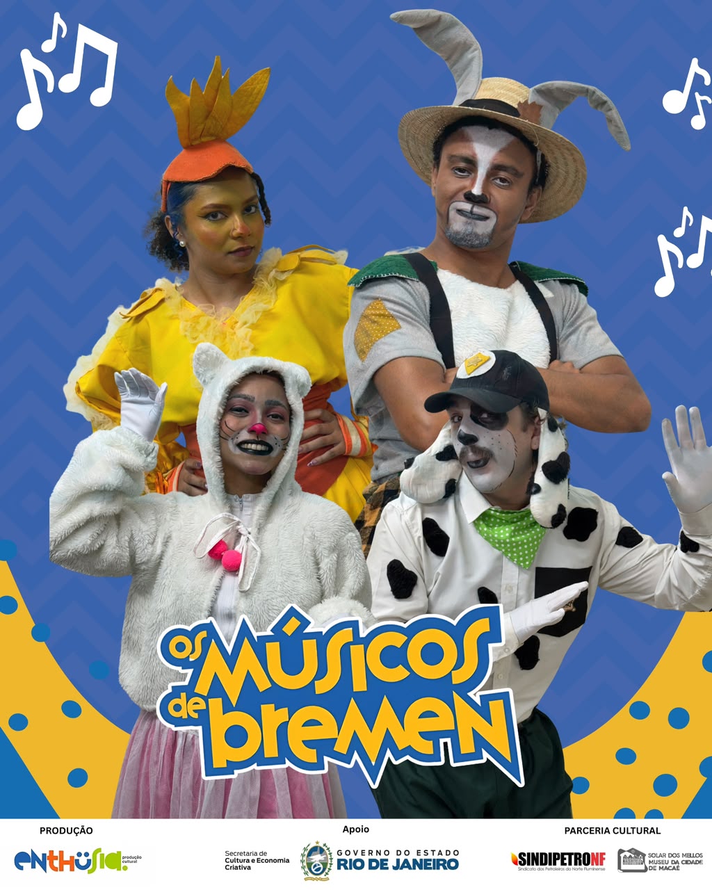 Teatro leva literatura, cidadania e educação com circulação gratuita de "Os Músicos de Bremen"