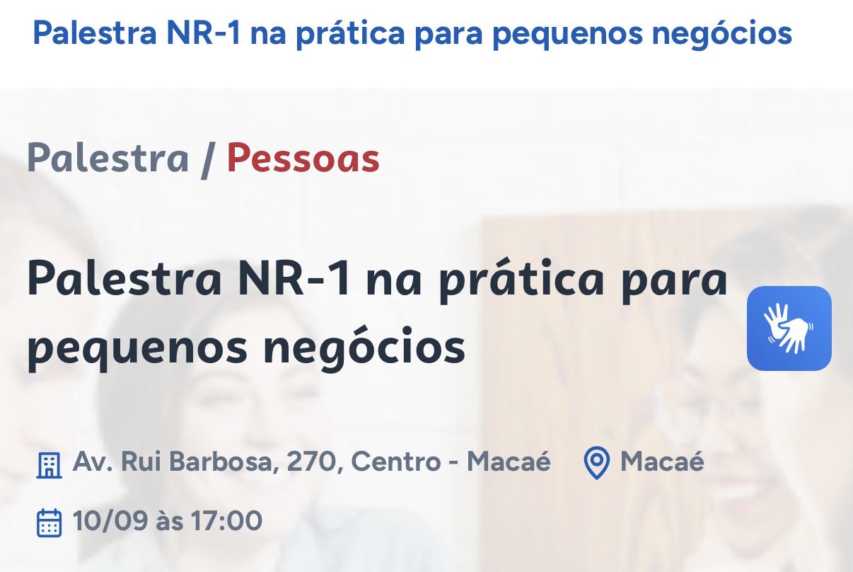 NR-1 sem complicação: palestra gratuita orienta pequenos negócios em Macaé