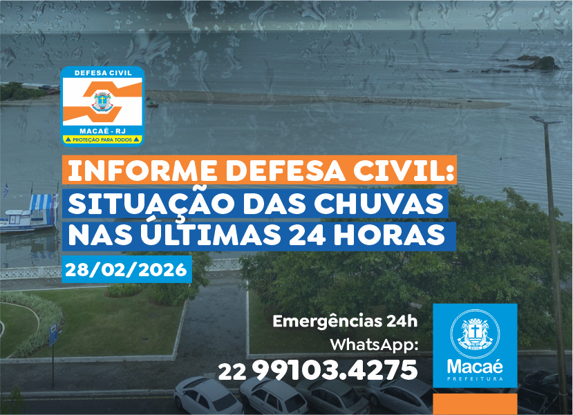 Defesa Civil de Macaé informa situação das chuvas nas últimas 24 horas